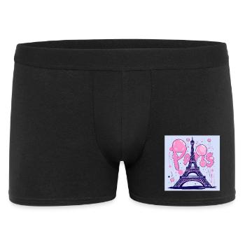 Graffiti de Paris à la tour Eiffel - Flying Gum - Boxer Homme - noir - Devant