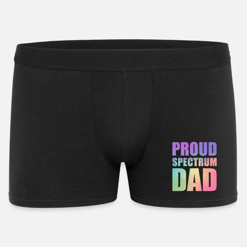 Stolzer Spectrum-Papa - Männer Boxer Shorts - Schwarz