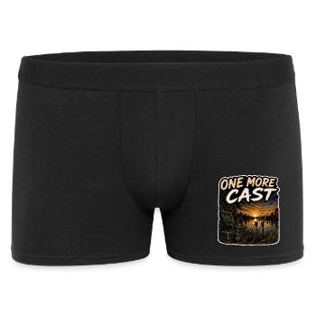 Ein weiterer Wurf Sonnenuntergangs-Karpfenfischen-Design - Männer Boxer Shorts - Schwarz - Vorne