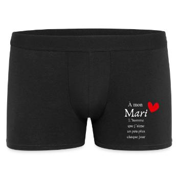 À mon mari chéri l’homme que j’aime idée cadeau - Boxer Homme - noir - Devant