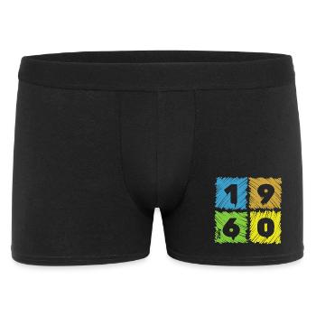 66. Geburtstag Farbige Patches since 07/1960 - Men's Boxer Shorts - black - Front