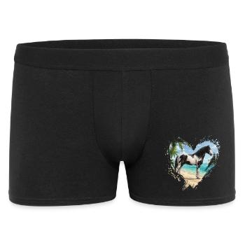 Ein Abaco-Pferdebart, der Strand und ein Herz - Männer Boxer Shorts - Schwarz - Vorne