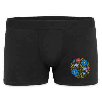 Vintage Floral Round Design with Timeless Charm - Men's Boxer Shorts - black - Front