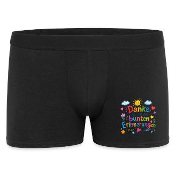 Danke für all die bunten Erinnerungen! - Männer Boxer Shorts - Schwarz - Vorne