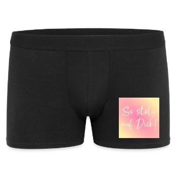 Stolz auf Dich Anerkennung - Männer Boxer Shorts - Schwarz - Vorne