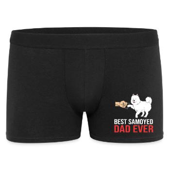 Samojede - Männer Boxer Shorts - Schwarz - Vorne