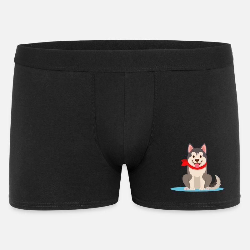 Alaskan-Malamute (Comic) - Männer Boxer Shorts - Schwarz