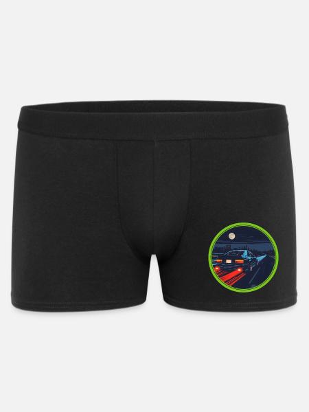 Retro Synthwave Cyberpunk Sportwagen-Abzeichen - Männer Boxer Shorts - Schwarz