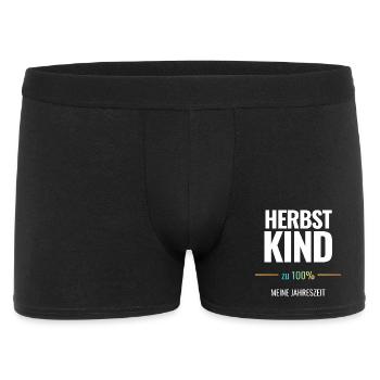 Herbstkind zu 100% Meine Jahreszeit - Männer Boxer Shorts - Schwarz - Vorne