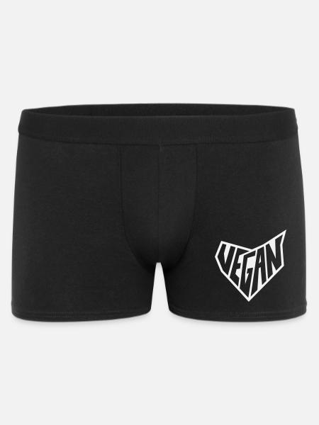 Vegan Shield Logo Design - Boxer Homme - noir