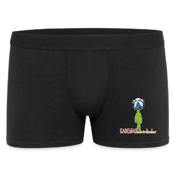 Kabeljau Alien Fisch Humor Geschenk für Angler - Männer Boxer Shorts - Schwarz - Vorne