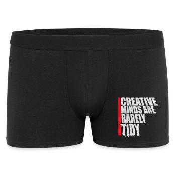 Les esprits créatifs sont rarement bien rangés Logo créatif drôle - Boxer Homme - noir - Devant