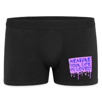 Measure Your Life In Love Inspirierend Liebe Logo - Männer Boxer Shorts - Schwarz - Vorne