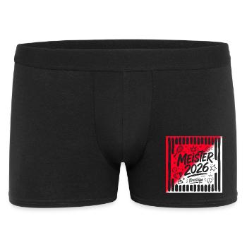 Tennis Meister 2026, Kreisliga Sieger rot weiß  - Männer Boxer Shorts - Schwarz - Vorne