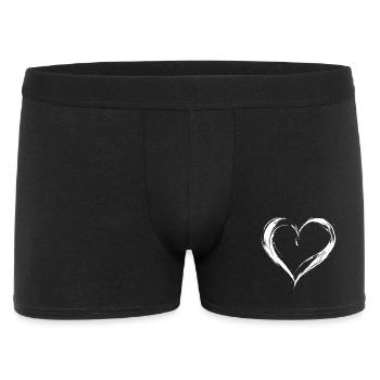 Herz - Männer Boxer Shorts - Schwarz - Vorne