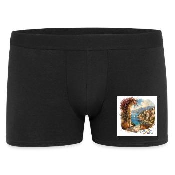 Designer Azzo-Küstenzauber-Blütenbogen am Meer - Männer Boxer Shorts - Schwarz - Vorne