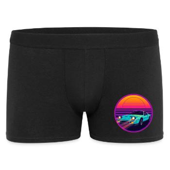 Retro 80s Synthwave JDM Style Sports Car Design - Men's Boxer Shorts - black - Front