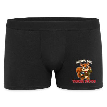 Show Me Your Nuts Funny Professor Squirrel Mascot - Men's Boxer Shorts - black - Front
