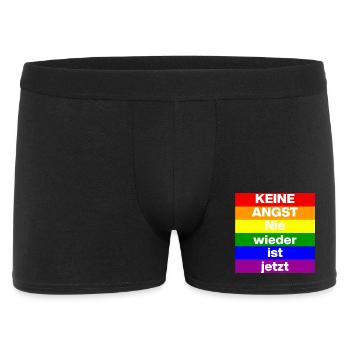 KEINE ANGST NIE WIEDER IST JETZT,  NO NZS, NO AFD - Männer Boxer Shorts - Schwarz - Vorne