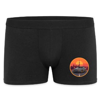 Emblème rétro des années 80 JDM Coupe Tokyo Tower Sunset - Boxer Homme - noir - Devant