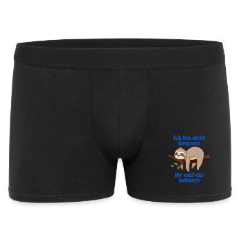 Lustiges Faultier T-Shirt | Langsam & Humor - Männer Boxer Shorts - Schwarz - Vorne