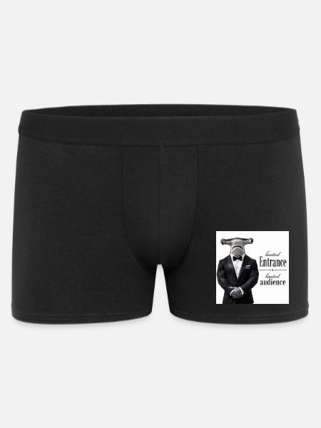Limitierter Eintritt: Hai im Smoking - Männer Boxer Shorts - Schwarz