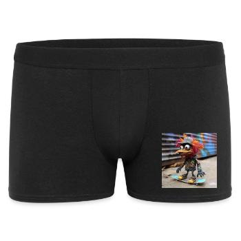 Punk Bird Skateboard Graffiti - Men's Boxer Shorts - black - Front