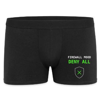 Firewall Mood : Refuser tout cadeau informatique réseau - Boxer Homme - noir - Devant