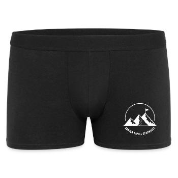 Erster Gipfel Geschafft – Bergsteiger Abenteuer - Männer Boxer Shorts - Schwarz - Vorne