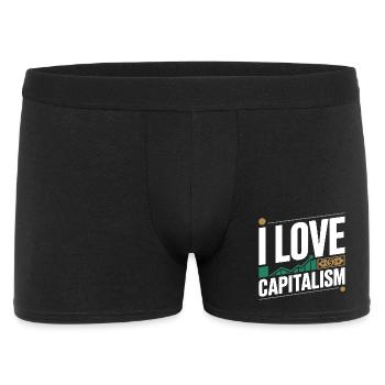 I Love Capitalism Unternehmer Aktien Kapitalismus - Männer Boxer Shorts - Schwarz - Vorne