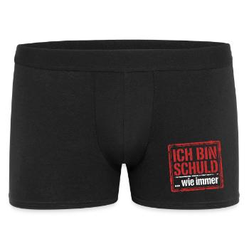 Ich bin schuld wie immer - Lustiger Spruch - Männer Boxer Shorts - Schwarz - Vorne