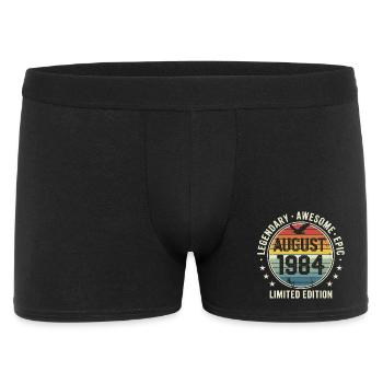 Legendäres Retro-Vintage-Jubiläum im August 1984 - Männer Boxer Shorts - Schwarz - Vorne