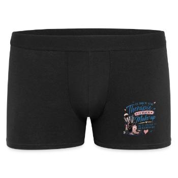 Ich brauche Make-up statt Therapie - Männer Boxer Shorts - Schwarz - Vorne