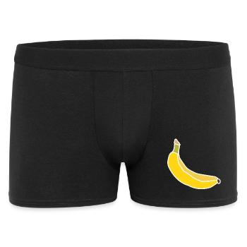 Gelbe Banane – Minimalistische fruchtige Illustration - Männer Boxer Shorts - Schwarz - Vorne