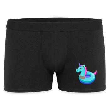 Einhorn-Poolspielzeug - Männer Boxer Shorts - Schwarz - Vorne