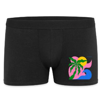 Palmier abstrait & soleil : design estival - Boxer Homme - noir - Devant
