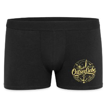 OstseeLiebe Leuchtturm Flair - Männer Boxer Shorts - Schwarz - Vorne