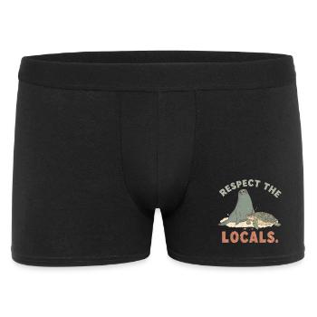 Respect The Locals Seal Turtle Retro - Men's Boxer Shorts - black - Front