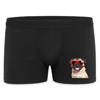 Carlin cool avec des lunettes de soleil rouges - Boxer Homme - noir - Devant