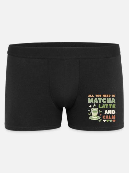 Matcha Latte Calm Design - Männer Boxer Shorts - Schwarz