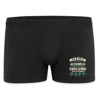 Mission De Papa Accomplie Cadeau Pour Futur Papy - Boxer Homme - noir - Devant