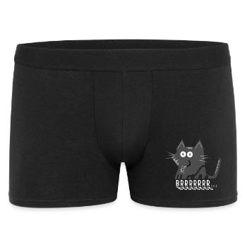 Gray Cat Cartoon Humming Noise - Men's Boxer Shorts - black - Front