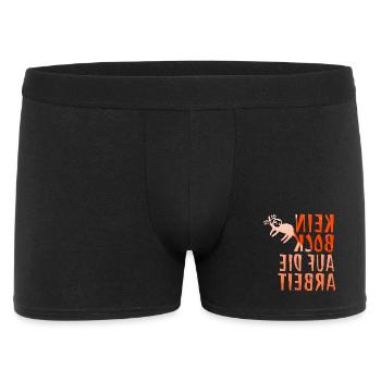 Funny mirror writing "Kein Bock auf die Arbeit" - Men's Boxer Shorts - black - Front