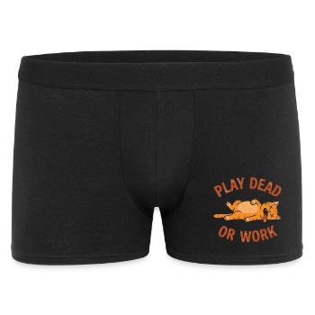"Play Dead or Work" - Cat Funny - Men's Boxer Shorts - black - Front