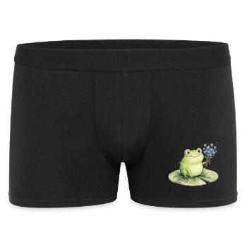 Grenouille mignonne avec des fleurs de myosotis - Boxer Homme - noir - Devant