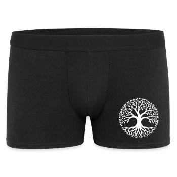 Baum des Lebens Silhouette Kreis - Männer Boxer Shorts - Schwarz - Vorne