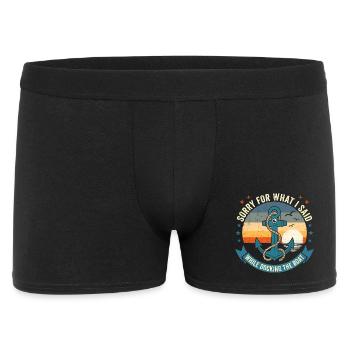 Funny Boat Docking Humor: Vintage Anchor Apology T - Männer Boxer Shorts - Schwarz - Vorne