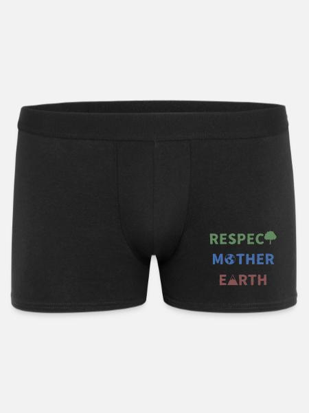 Respect Mother Earth - Männer Boxer Shorts - Schwarz
