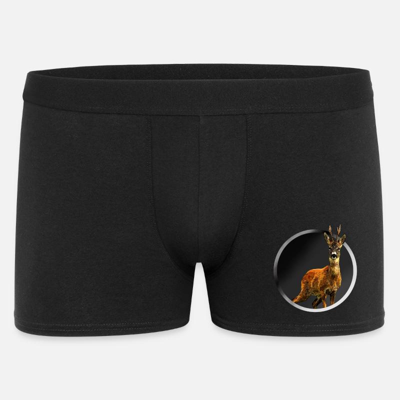 Reh - Männer Boxer Shorts - Schwarz