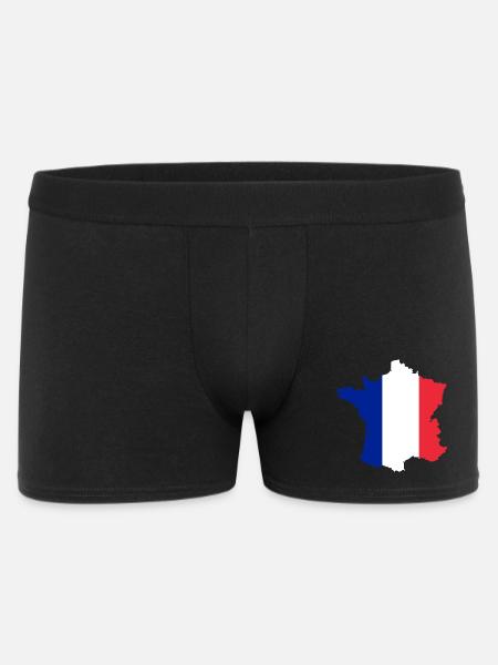 Drapeau de la carte de France ✅ Drapeau de la carte de France ✔ - Boxer Homme - noir